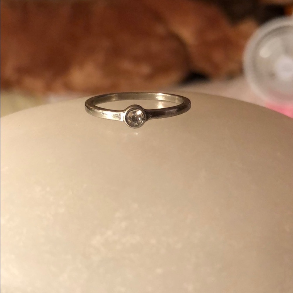Silver diamond ring